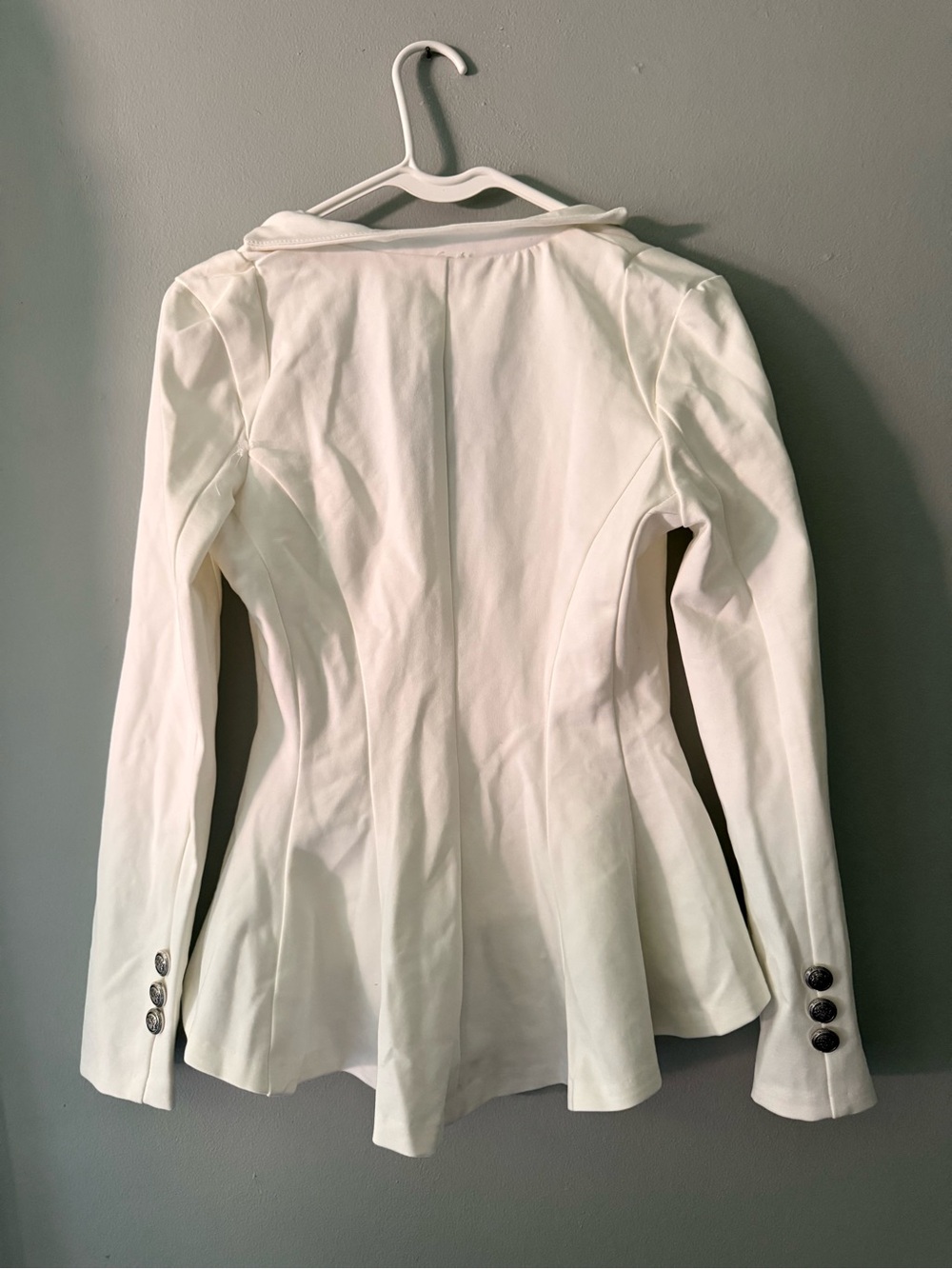 Noir Lord & Taylor White Double Lapel Peplum Ponte Office Blazer
Jacket XS NWT - Picture 4 of 11